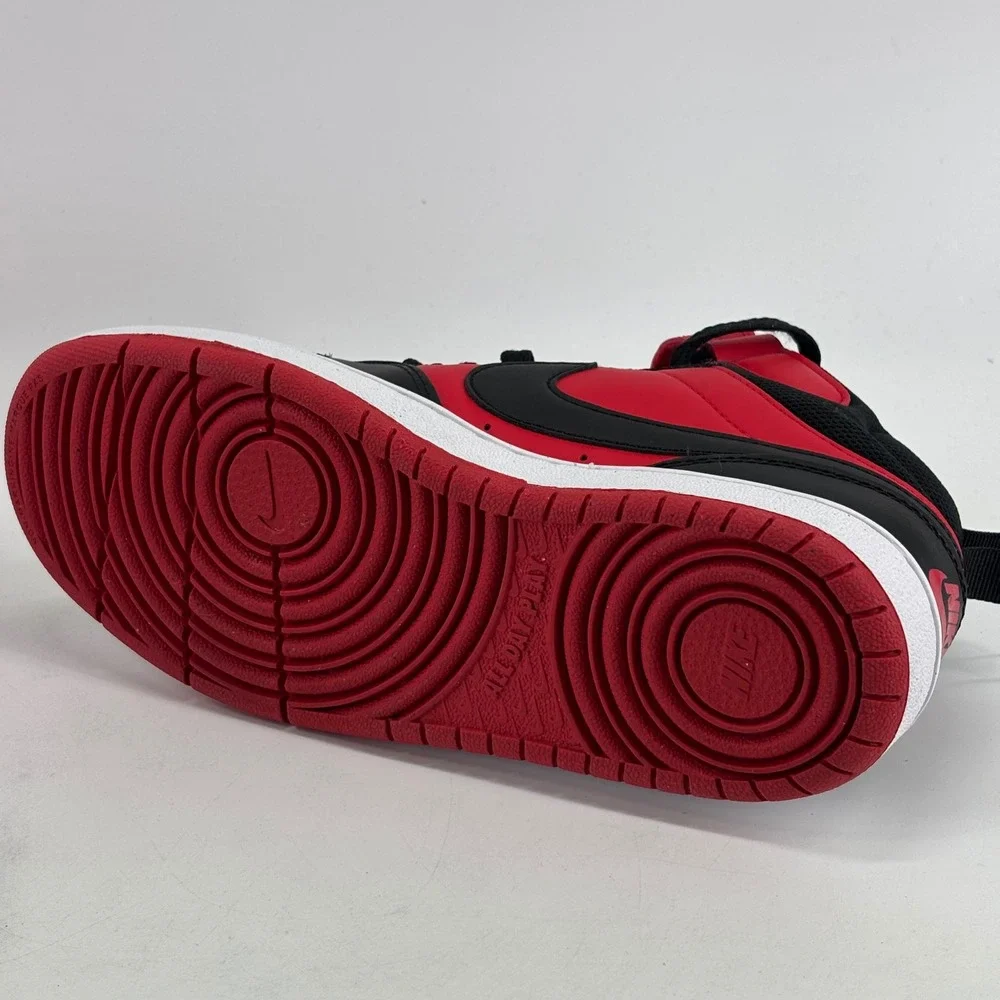Nike Court Borough Mid 2 Youth 4Y Red Black CD7782-602 High Top Sneakers